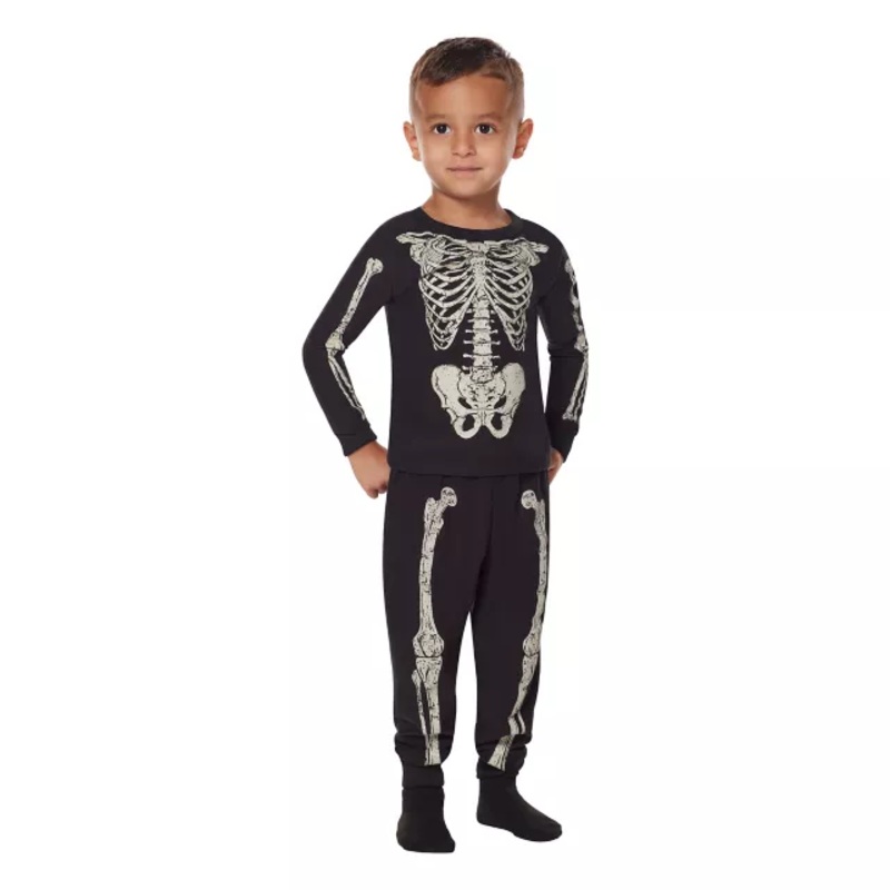 Toddler Skeleton Pajama Set BLACK 2T