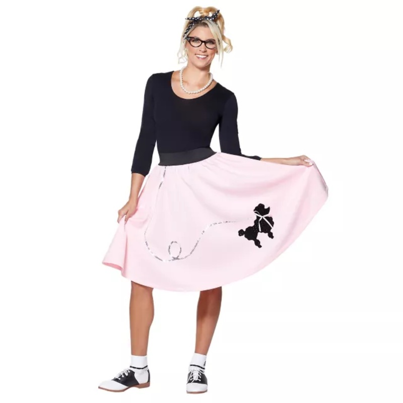 '50s Plus Size Poodle Skirt PINK 1X