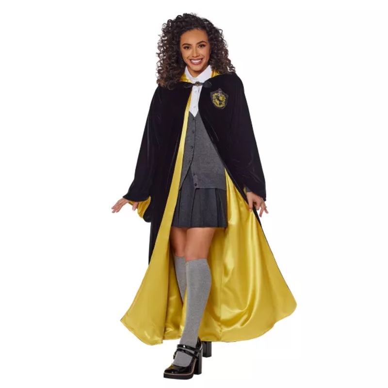 Adult Deluxe Hufflepuff Robe - Harry Potter BLACK AND YELLOW ONE SIZE FITS MOST