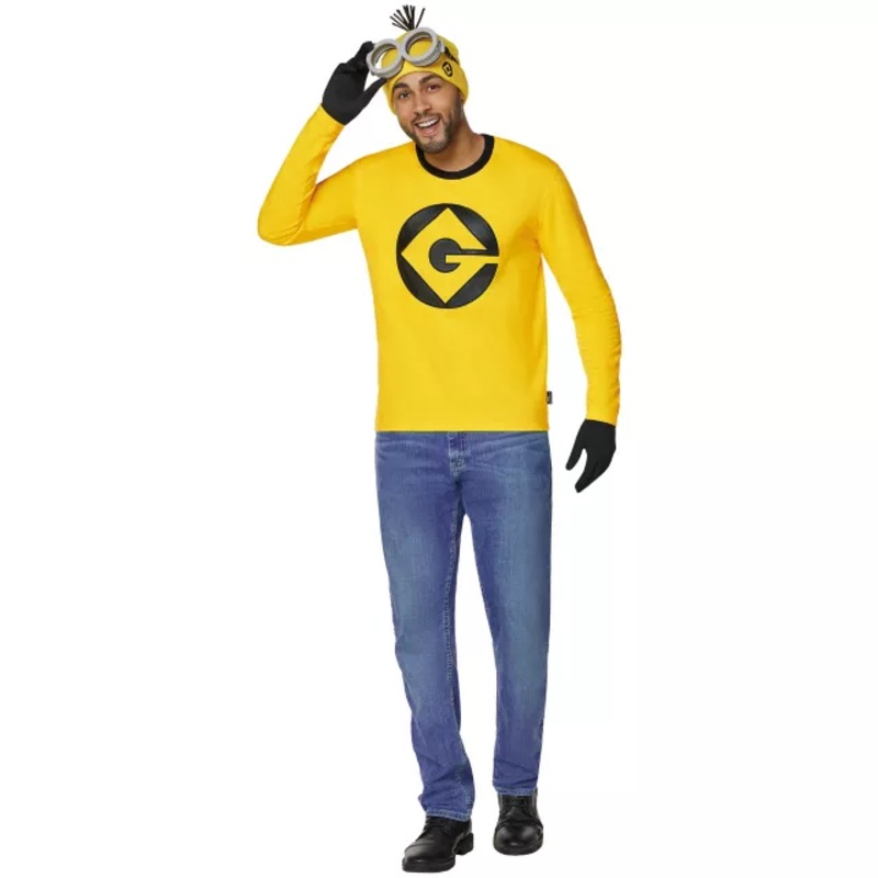 Adult Kevin Long Sleeve Costume Kit - Minions YELLOW ADULT SMALL