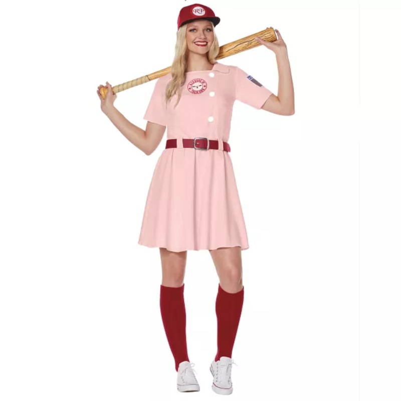 Adult Rockford Peaches Costume - A League of Their Own PINK ADULT EX SMALL