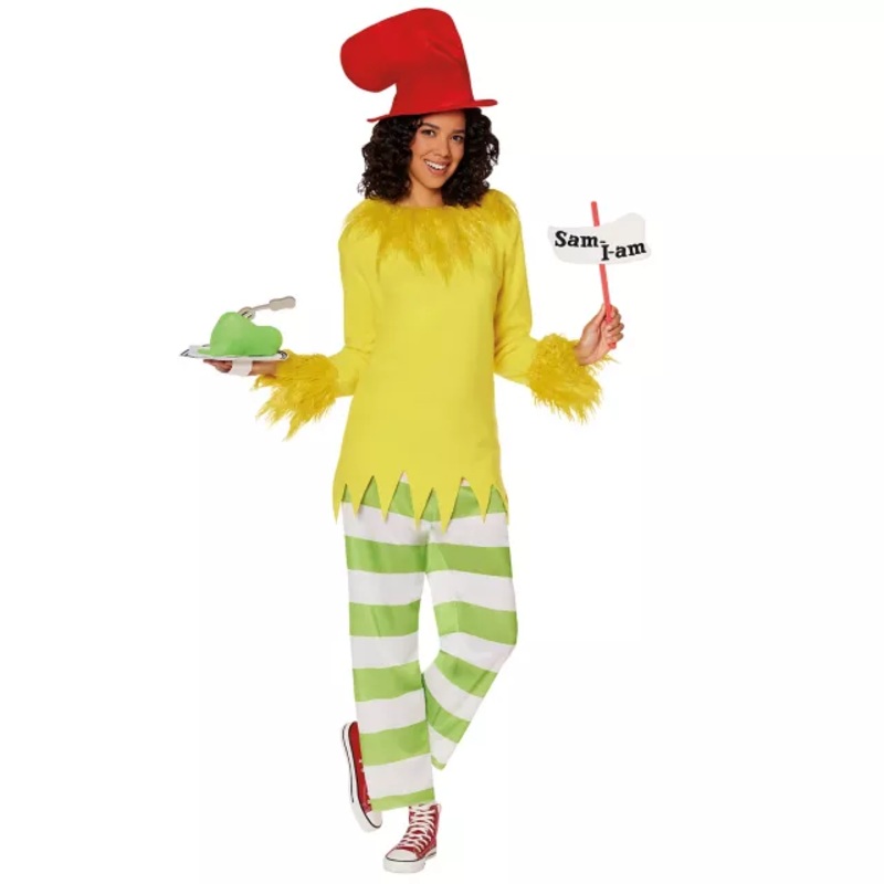 Adult Sam I Am Costume - Dr. Seuss YELLOW/GREEN SMALL/MEDIUM