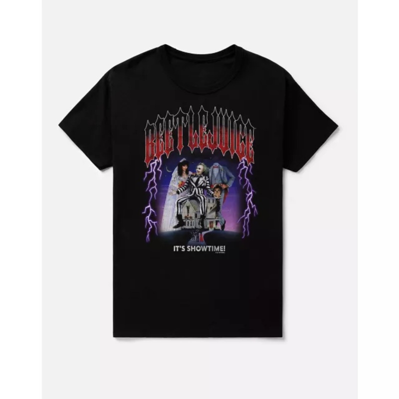 Beetlejuice It's Showtime T Shirt BLACK ADULT SMALL