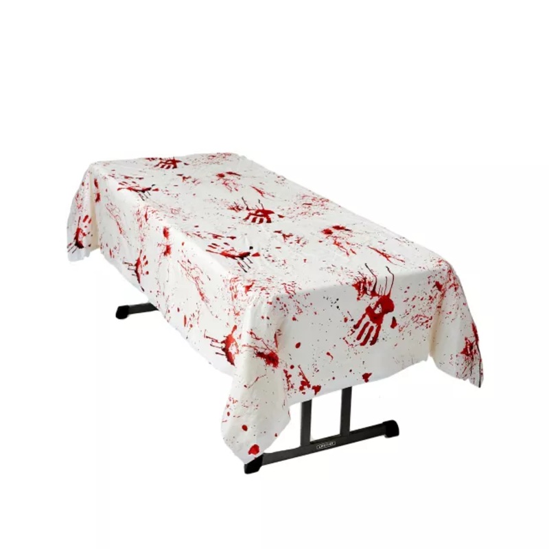 Bloody Hand Prints Table Cover RED AND WHITE No Size