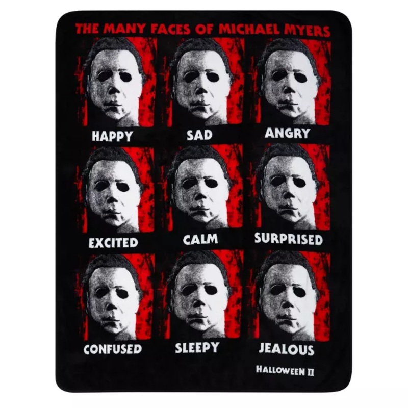 Faces of Michael Myers Fleece Blanket - Halloween MULTI-COLOR 60 IN X 50 IN