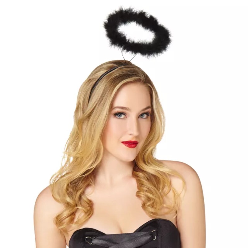 Faux Marabou Black Halo  ONE SIZE FITS MOST