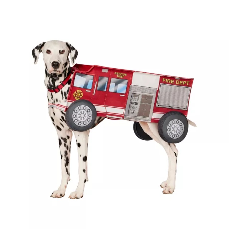 Firetruck Pet Costume BLUE PET MEDIUM