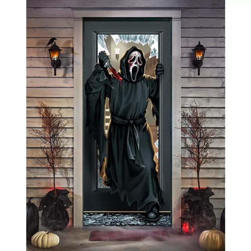 Ghost Face Door Cover MULTI-COLOR ONE SIZE FITS MOST