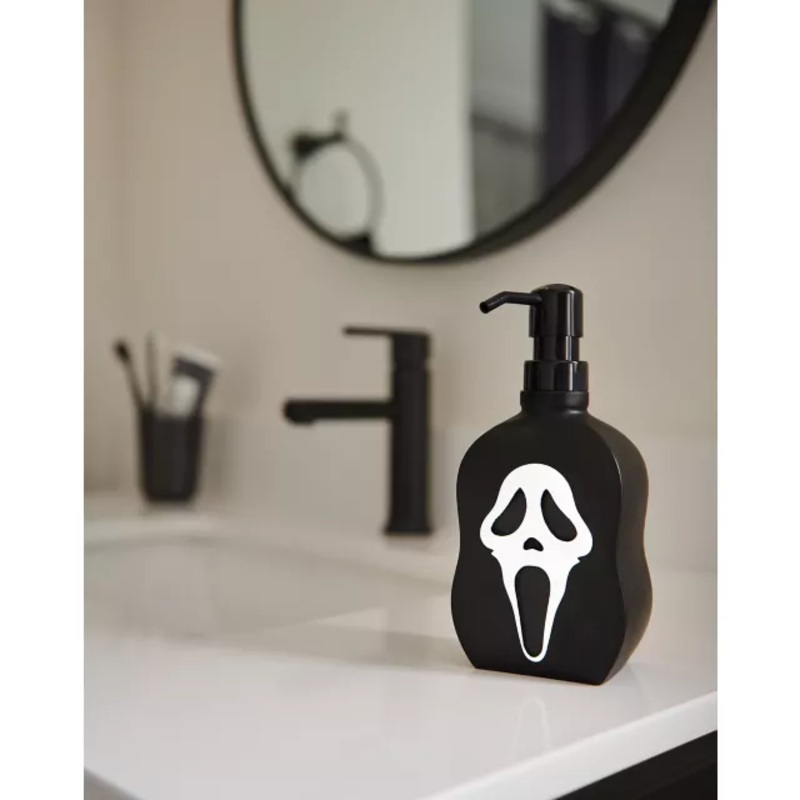 Ghost Face Soap Dispenser BLACK AND WHITE 8 INCHES