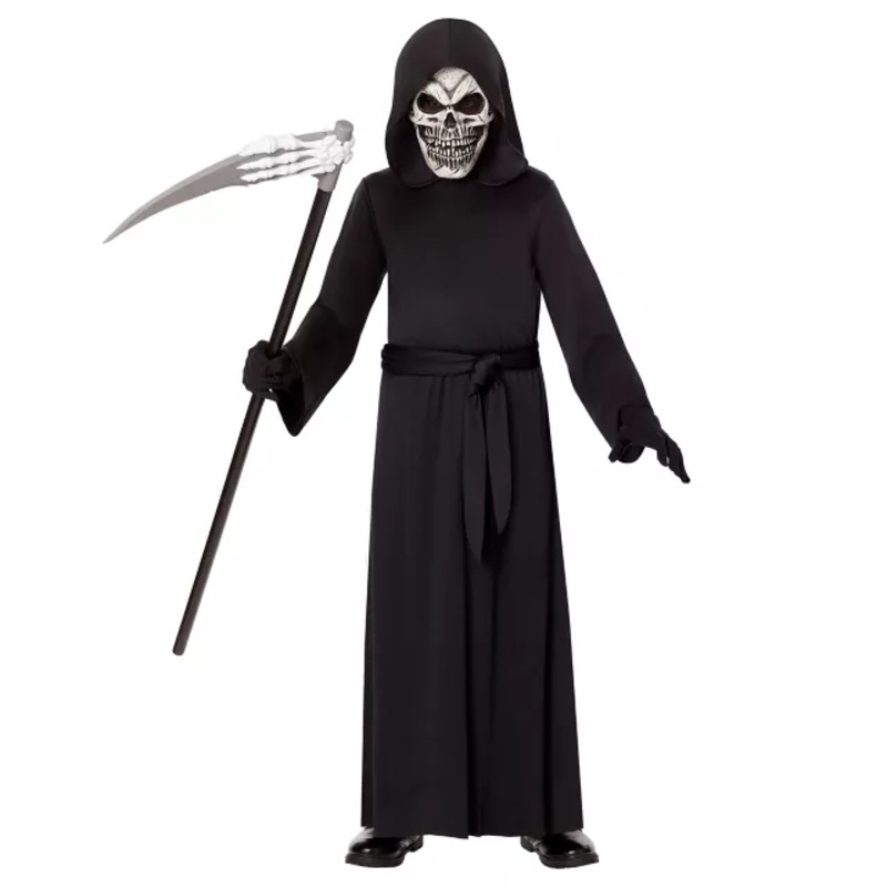 Kids Black Robe and Mask BLACK CHILD SMALL