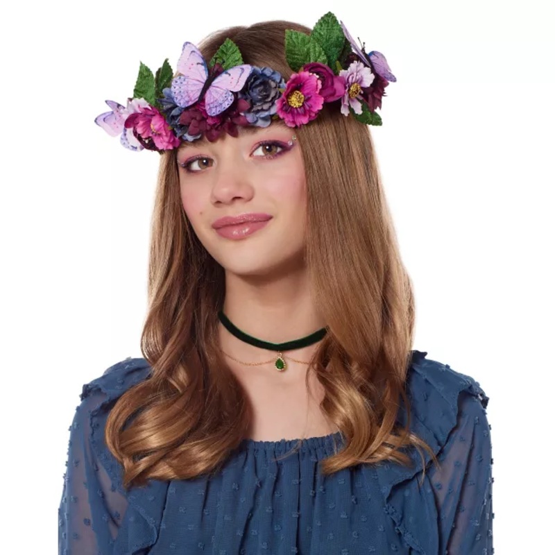 Kids Fairy Flower Crown PURPLE CHILD ONE SIZE