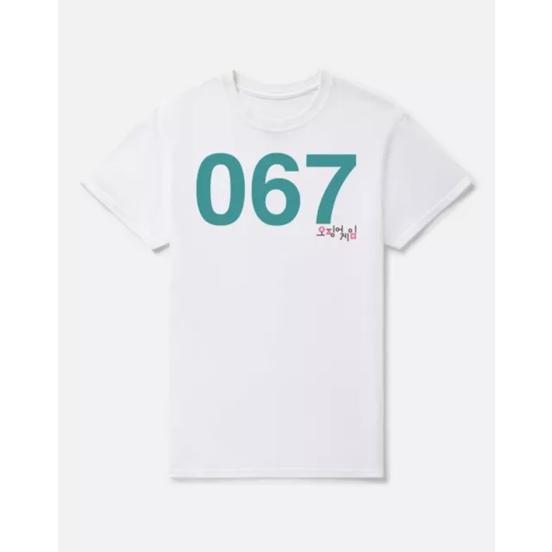 Player 067 T Shirt - Squid Game WHITE ADULT SMALL