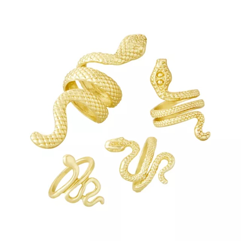 Roman Snake Rings Jewelry Set GOLD ONE SIZE FITS MOST