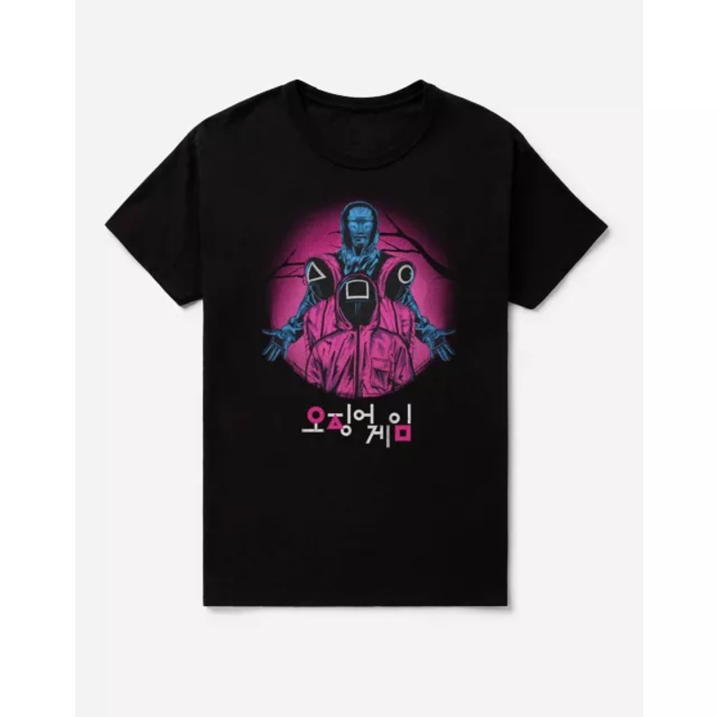 Squid Game Trio Haunt T Shirt BLACK ADULT SMALL