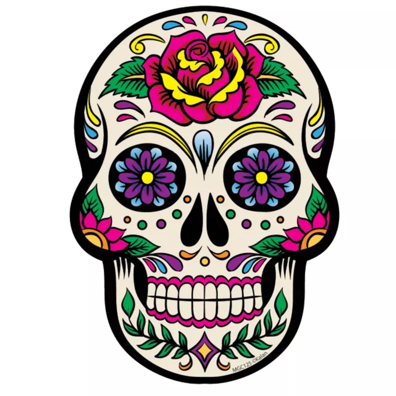 White Sugar Skull Magnet  No Size