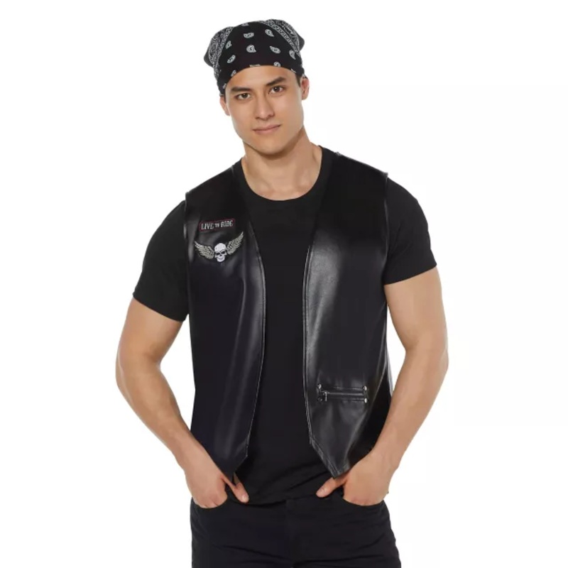 Adult Biker Vest BLACK SMALL/MEDIUM