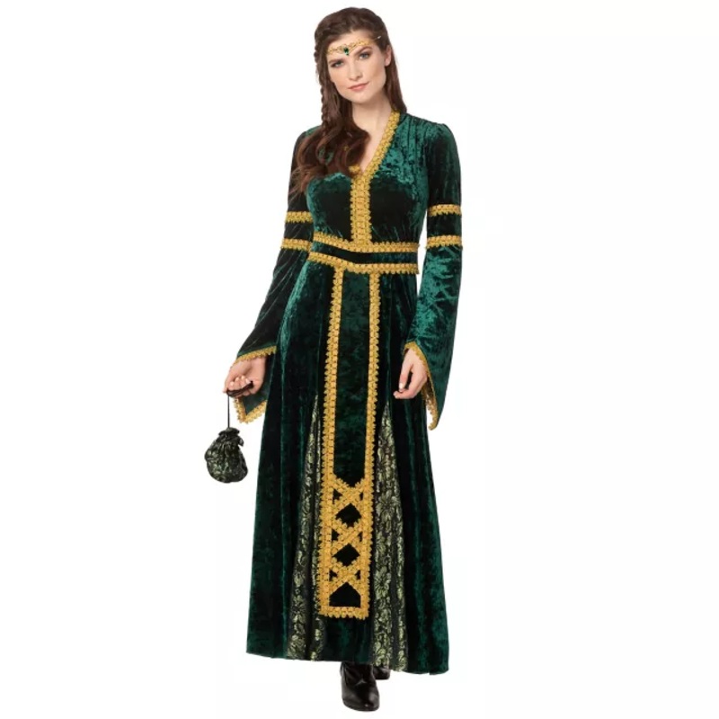 Adult Emerald Medieval Costume GREEN ADULT SMALL