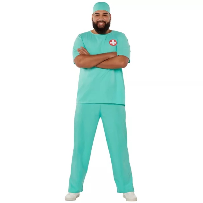 Adult ER Surgeon Plus Size Costume GREEN 2X