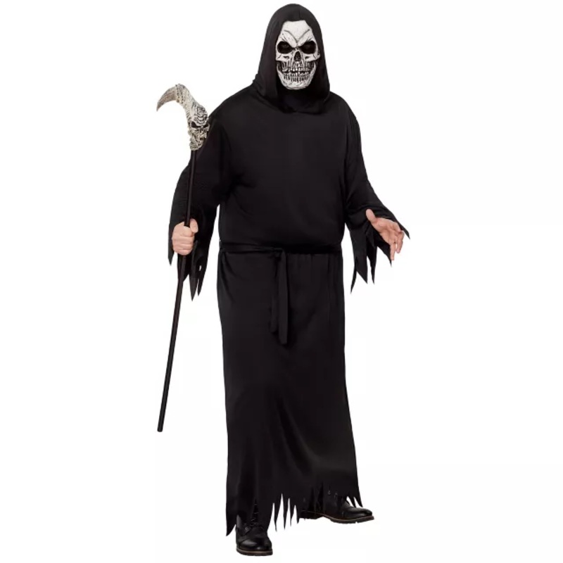Adult Grim Reaper Plus Size Robe BLACK 2X