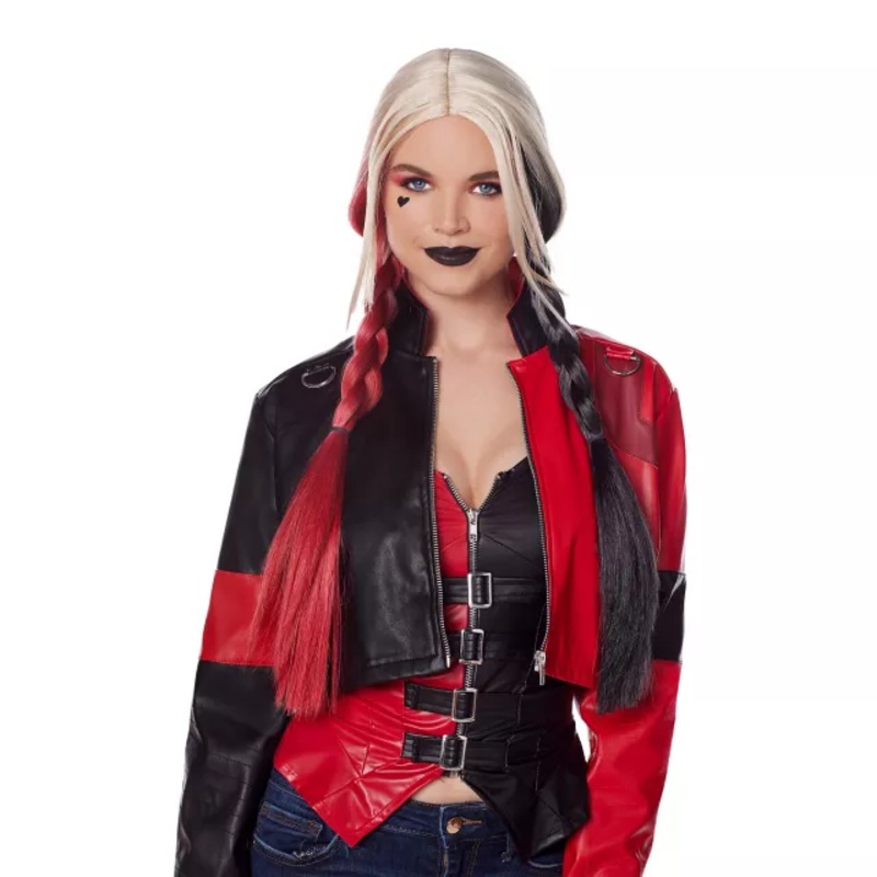 Adult Harley Quinn Moto Jacket  The Suicide Squad BLACK AND RED ADULT SMALL