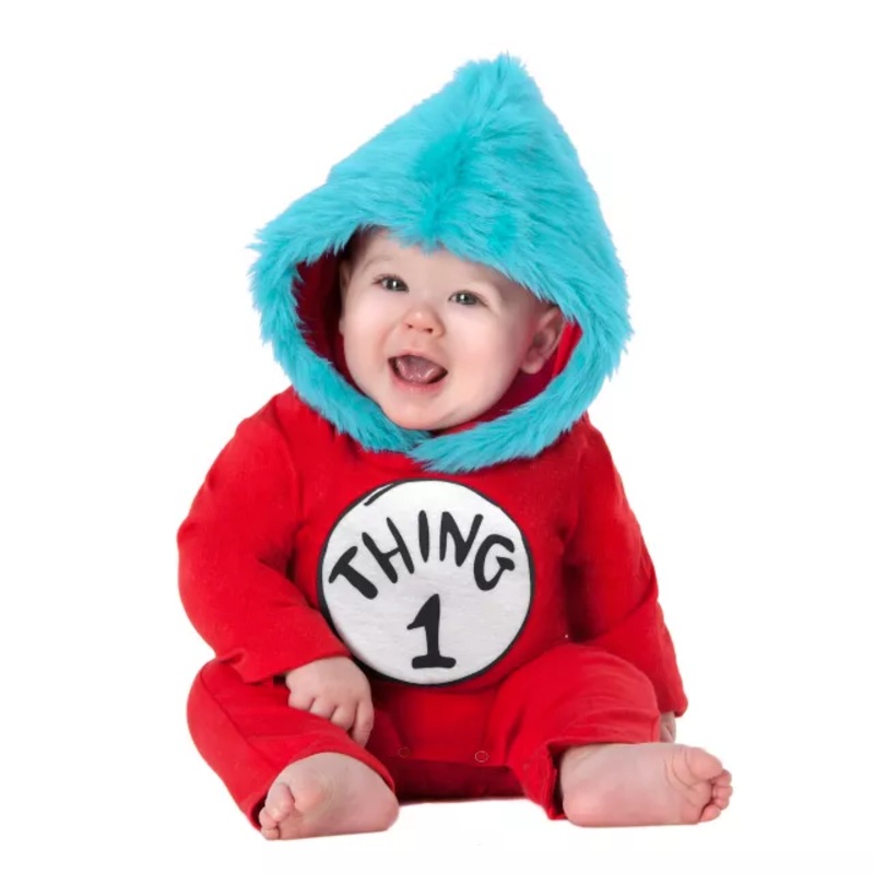 Baby Thing 1 and Thing 2 Costume - Dr. Seuss RED 0 TO 6 MONTHS