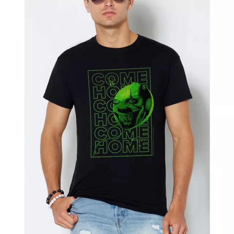 Come Home Pennywise T Shirt - It Chapter Two BLACK ADULT SMALL