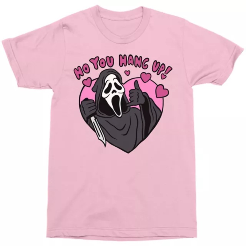 Ghost Face No You Hang Up T Shirt PINK ADULT SMALL