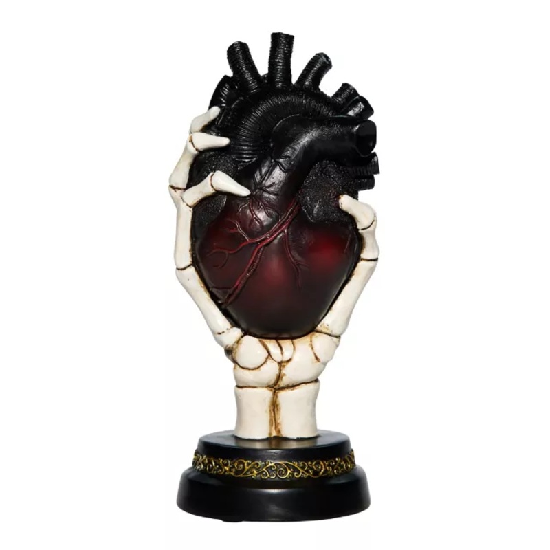 Light-Up Skeleton Heart Tabletop Statue MULTI-COLOR