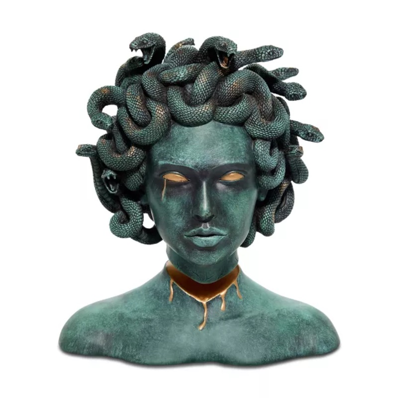 Medusa Bust Statue GREEN - MULTI