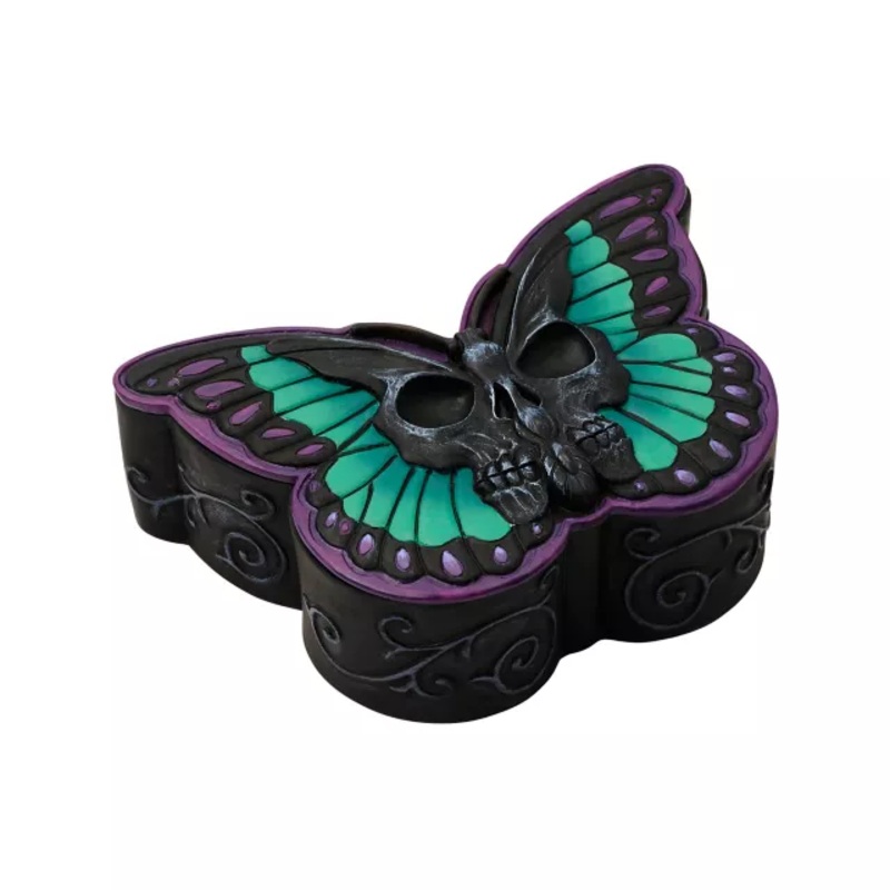 Mystical Arts Butterfly Skull Storage Box MULTI-COLOR