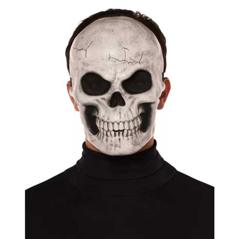 Sinister Skeleton Half Mask WHITE/GREY ONE SIZE FITS MOST