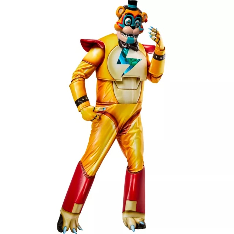 Adult Glamrock Freddy Costume - Five Night's at Freddy's WHITE - MULTI ADULT SMALL