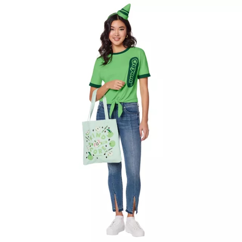 Adult Kind to the Core Green Crayon Costume Kit - Crayola GREEN ADULT SMALL