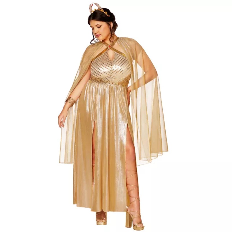 Adult Roman Goddess Plus Size Dress Costume - The Signature Collection GOLD 1X