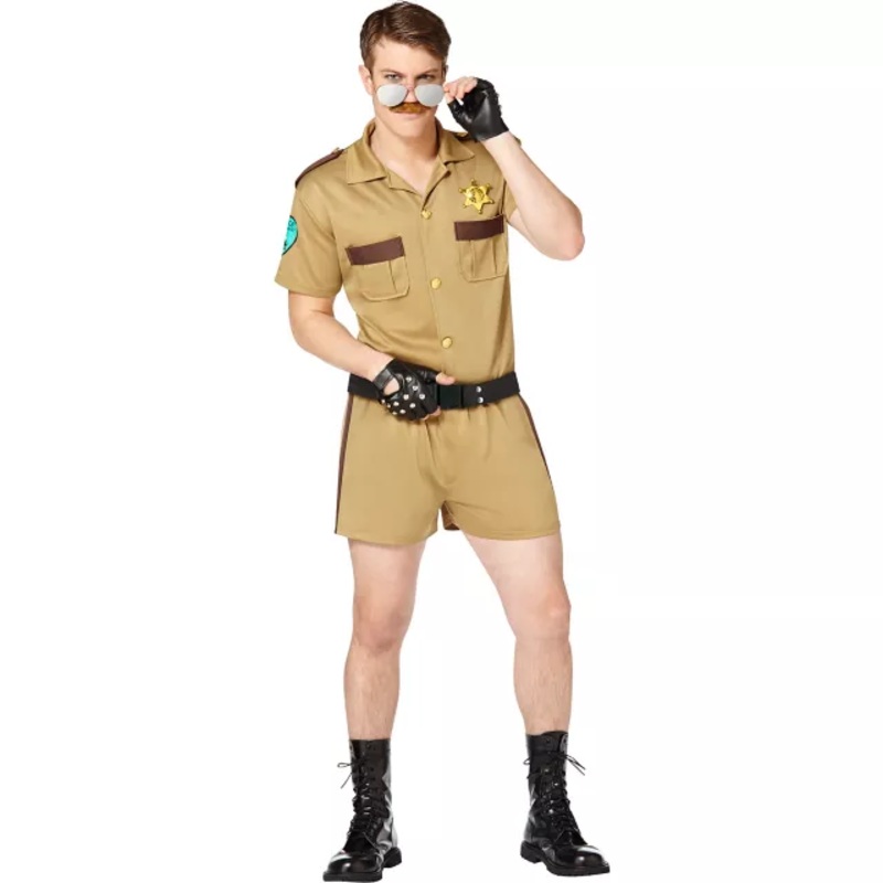 Adult Sergeant Short Pants Cop Costume BROWN ADULT EX SMALL