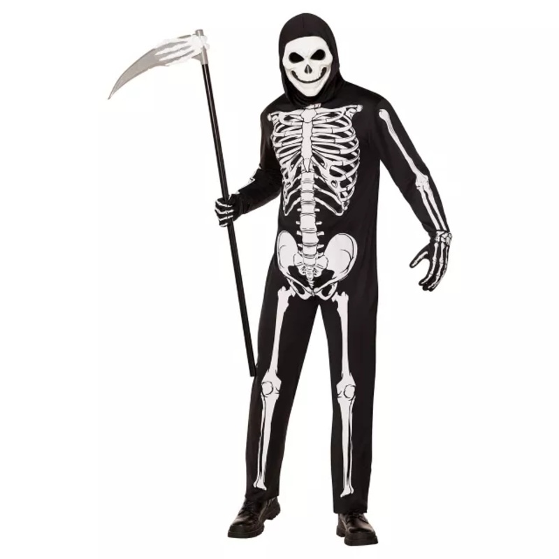 Adult Skeleton Jumpsuit BLACK AND WHITE SMALL/MEDIUM