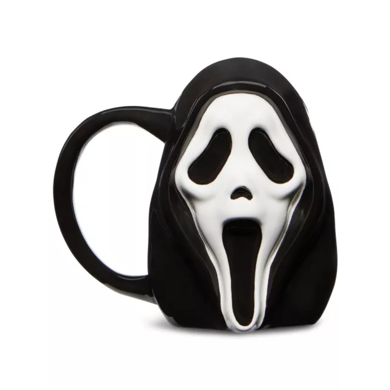 Ghost Face Molded Coffee Mug - 17 oz. BLACK AND WHITE 16 OUNCE
