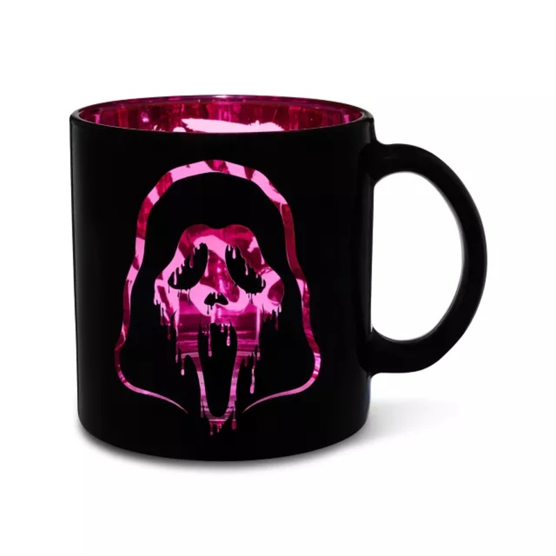 Ghost Face Stay Scary Coffee Mug - 20 oz. BLACK AND PINK 20 OUNCE