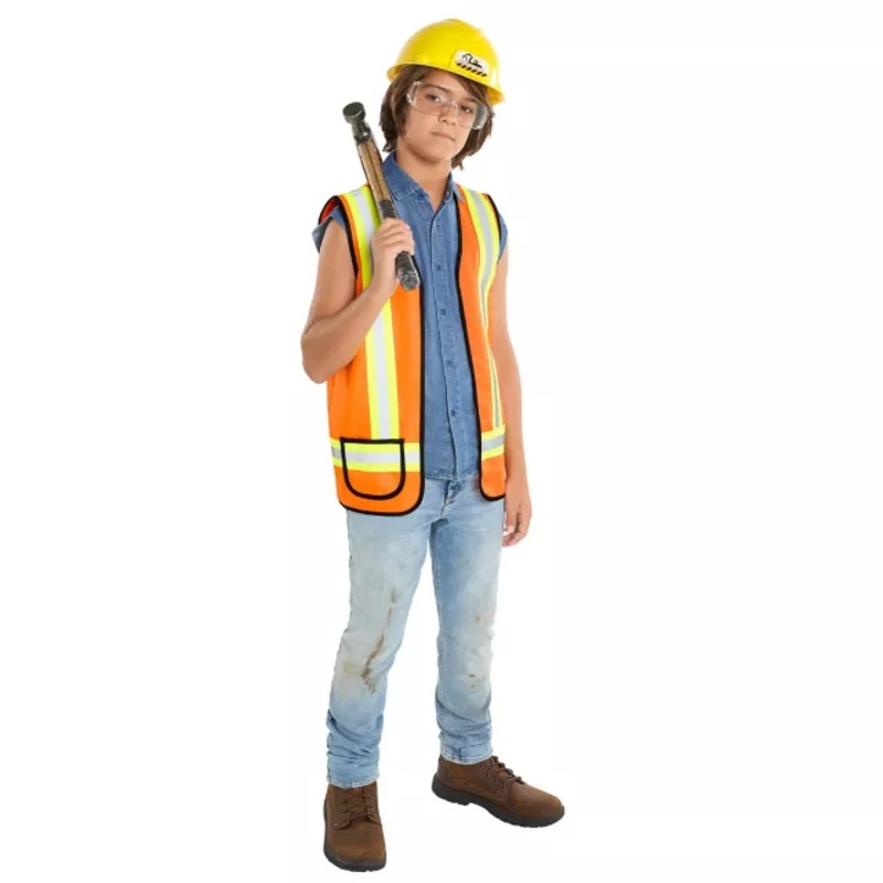 Kids Construction Worker Costume Kit MULTI-COLOR BOYS S/M
