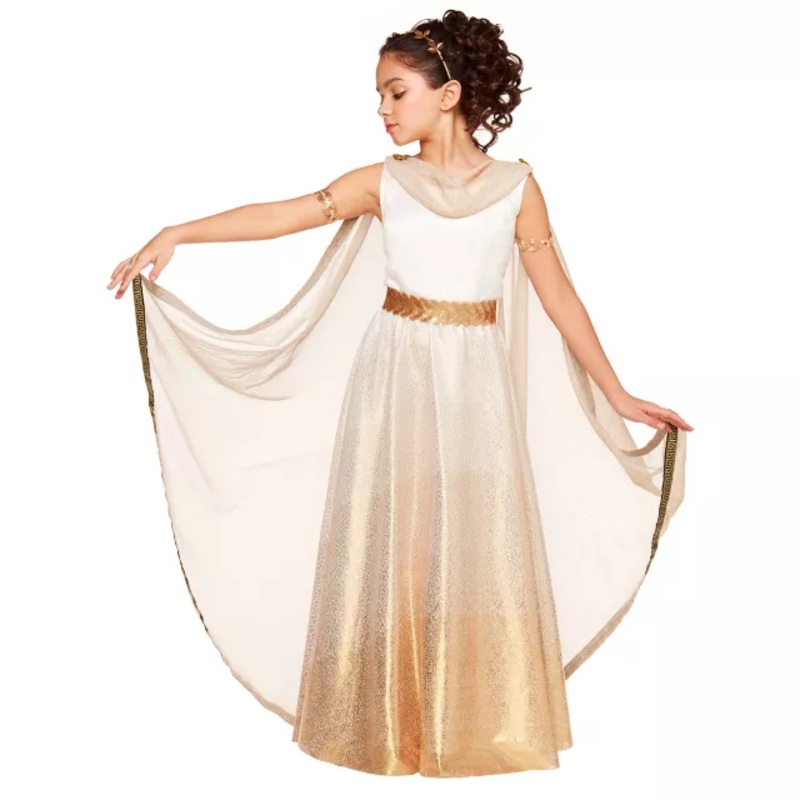 Kids Goddess Costume - The Signature Collection GOLD AND WHITE CHILD SMALL