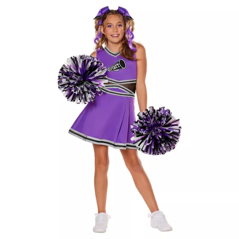 Kids Purple Cheerleader Costume PURPLE CHILD SMALL