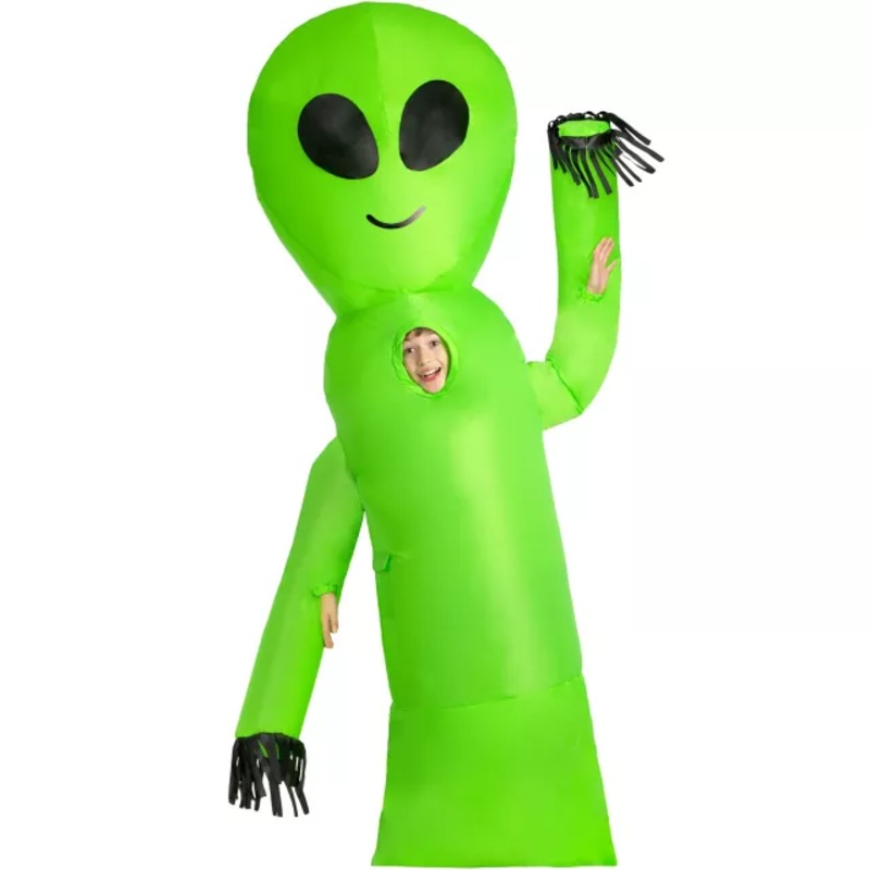 Kids Wavy Arms Alien Inflatable Costume GREEN CHILD ONE SIZE