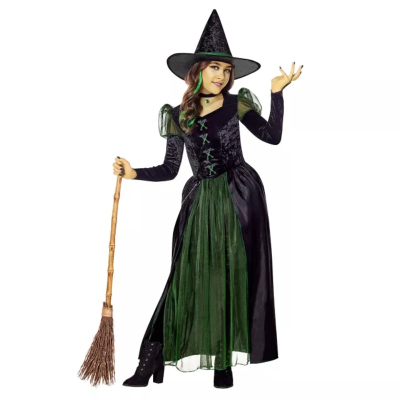 Kids Wicked Witch Costume - Wizard of Oz GREEN CHILD SMALL