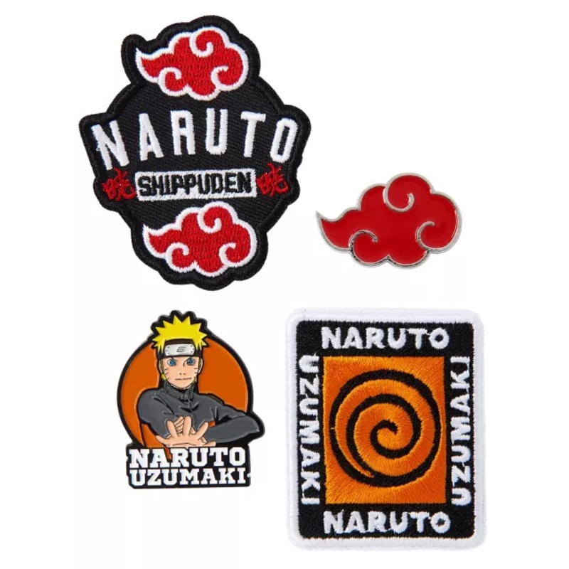 Naruto Patch and Pin Set - Naruto Shippuden ORANGE ONE SIZE FITS MOST