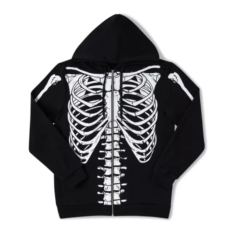 Skeleton Hoodie BLACK ADULT MEDIUM
