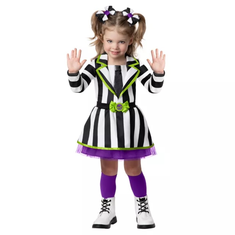 Toddler Beetlejuice Dress Costume BLACK AND WHITE 2T