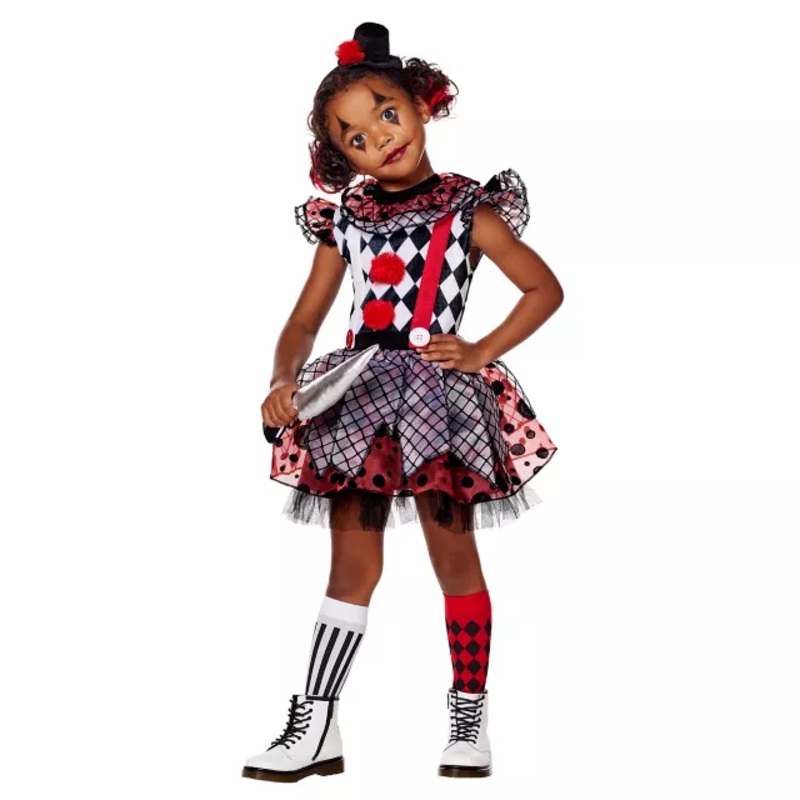 Toddler Twisted Clown Costume RED/WHITE/BLACK 2T