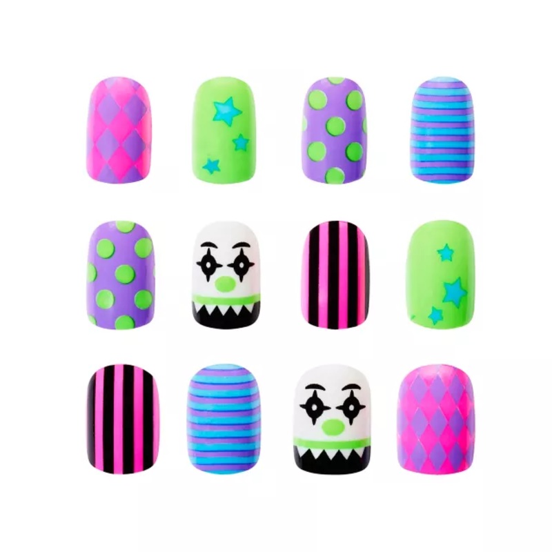 Twisted Clown Press-On Nails MULTI-COLOR CHILD ONE SIZE