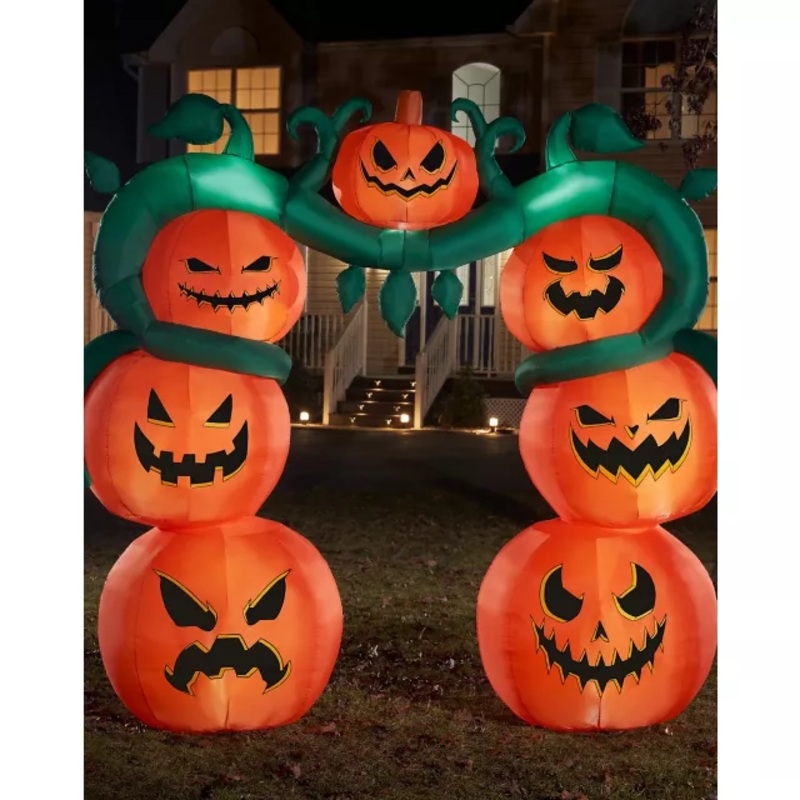 9 Ft Light-Up Jack-O'-Lantern Archway Inflatable Decoration ORANGE