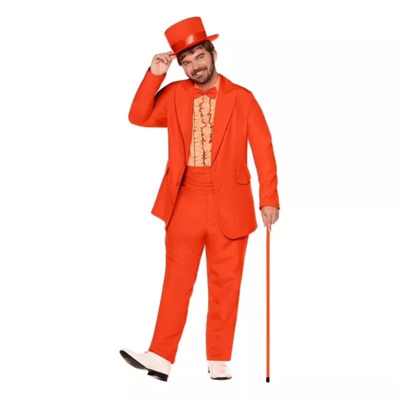 Adult Lloyd Costume - Dumb and Dumber ORANGE ADULT EX SMALL
